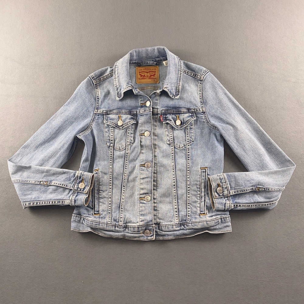 Levis Womens Light Wash Denim Trucker Jacket Blue Size M 29945-0012